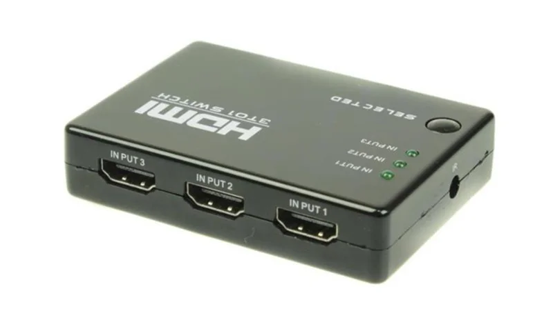 Коммутатор сигнала HDMI OSNOVO (3вх./1вых.) с поддержкой HDMI 1.4, HDCP 1.2. Разрешение до 4Kx2K(30Гц). Вх. - HDMI(A)x3/Роз.1,7х4мм(DC5V). Вых. - HDMI(A). В комплекте пульт управления. Размеры (ШxВxГ): 82x18x58мм. Вес:0,06кг. Рабочая температура -5…+55°С.