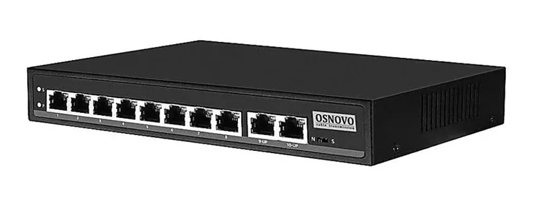 Passive PoE коммутатор Fast Ethernet на 10 портов. Порты: 8 х FE (10/100 Base-T) совместимы с PoE (IEEE 802.3af/at), 2 x FE (10/100 Base-T) Uplink. Совместим со станадартами PoE IEEE 802.3af/at. Мощность PoE на порт - до 30W.