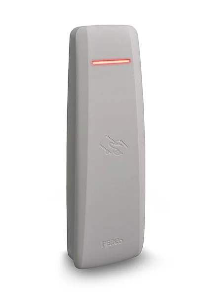 Контроллер замка PERCo со встроенным считывателем карт доступа формата EMM/HID, светло-серый