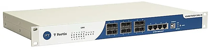 Коммутатор Tfortis; 12 портов 1000Base-X (SFP) и 4 порта 10/100/1000Base-T (RJ-45)